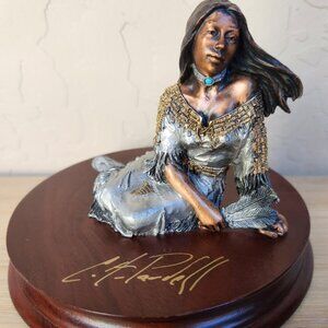 Vintage Handsigned C.A. Pardell 'Indian Maiden' Bronze Sculpture 1132/1500